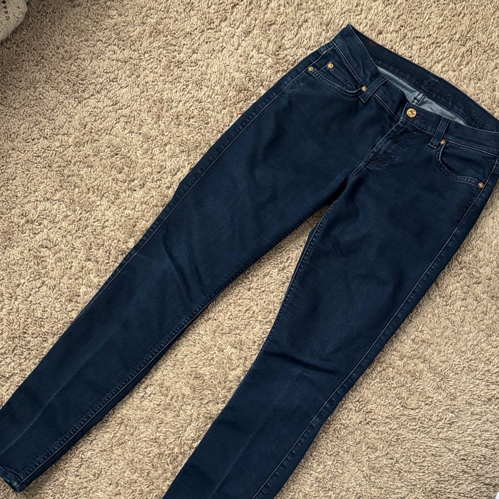 7 For All Mankind Navy Skinny Jeans